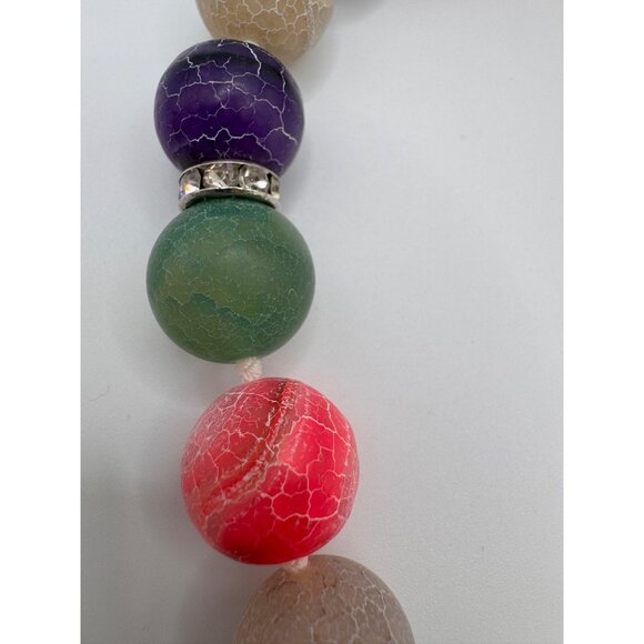 LUC Lucas Lemeth 925 Sterling Silver Dyed Quartz Necklace – Multicolor - Picture 7 of 10